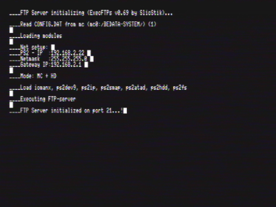 ExecFTPs running with custom configuration.