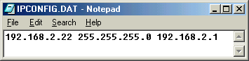 Sample ipconfig.dat file screenshot.