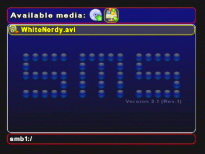 Screenshot of navigating an SMB share - selecting file for playback
