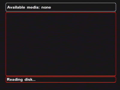 Screenshot showing display while disc is loading.