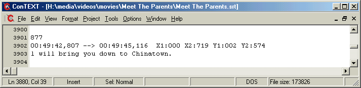 SubRip srt file format.